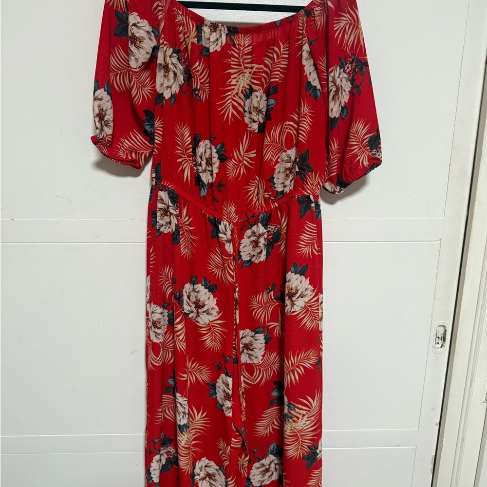 Floral Red Maxi Dress